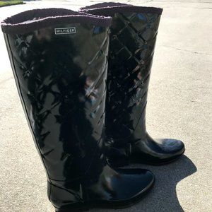 Tommy Hilfiger Vintage Multi Till Black Rain Boots